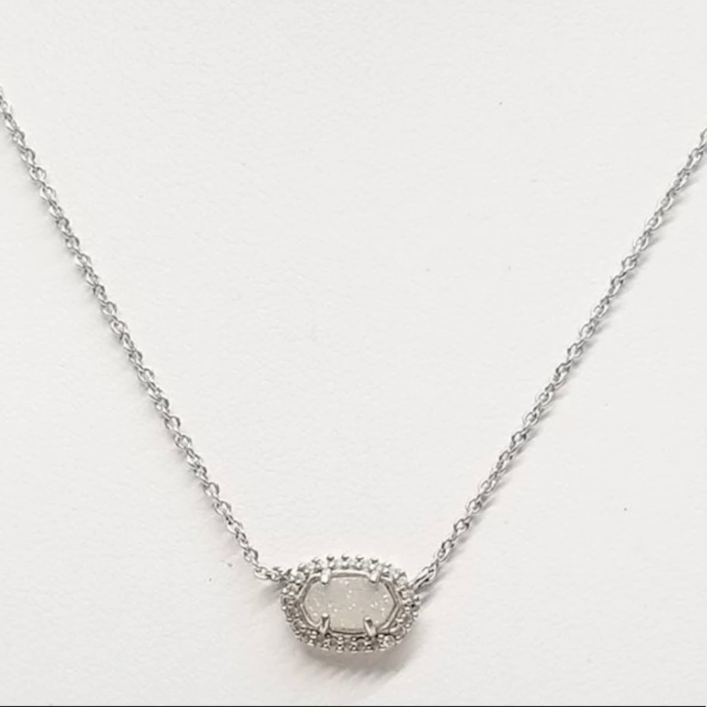 Kendra Scott Elisa - Iridescent Drusy Silver Pendant Necklace
